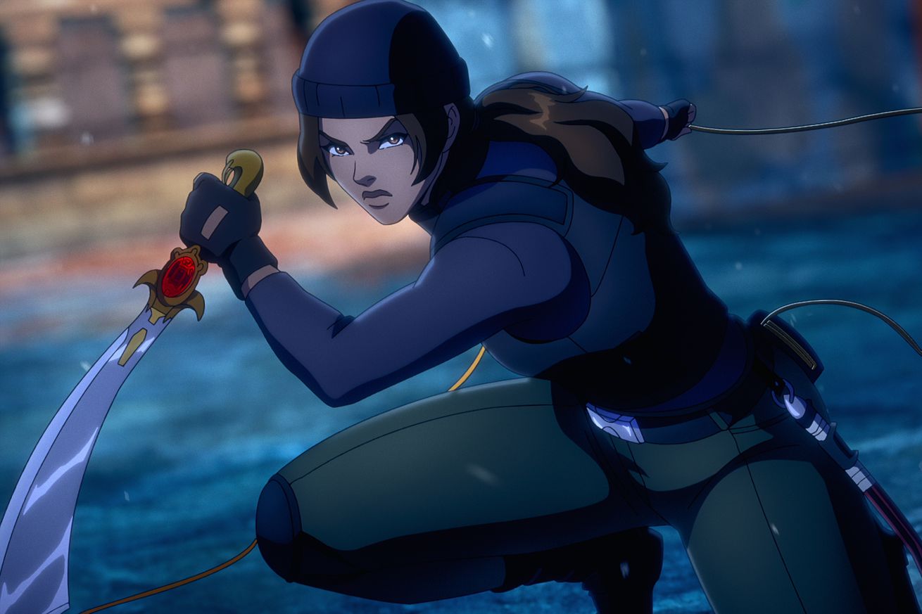 A still image from Netflix’s animated Tomb Raider show.